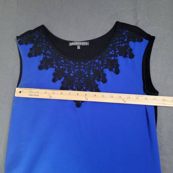 Brixon Ivy Shirt Womens Medium Royal Blue Black Sleeveless Round Neck - Picture 8 of 9